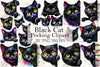 Black Cat Peeking Clipart Bundle