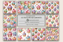 Kawaii Cupcakes Background Papers - CraftNest - Digital Crafting and Art