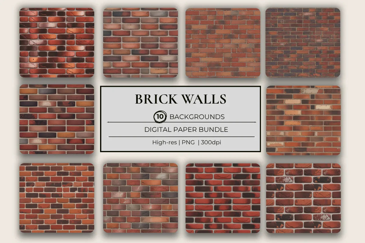 Brick Wall Background Papers - CraftNest - Digital Crafting and Art