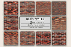 Brick Wall Background Papers - CraftNest - Digital Crafting and Art