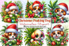 Christmas Peeking Dog Clipart Bundle