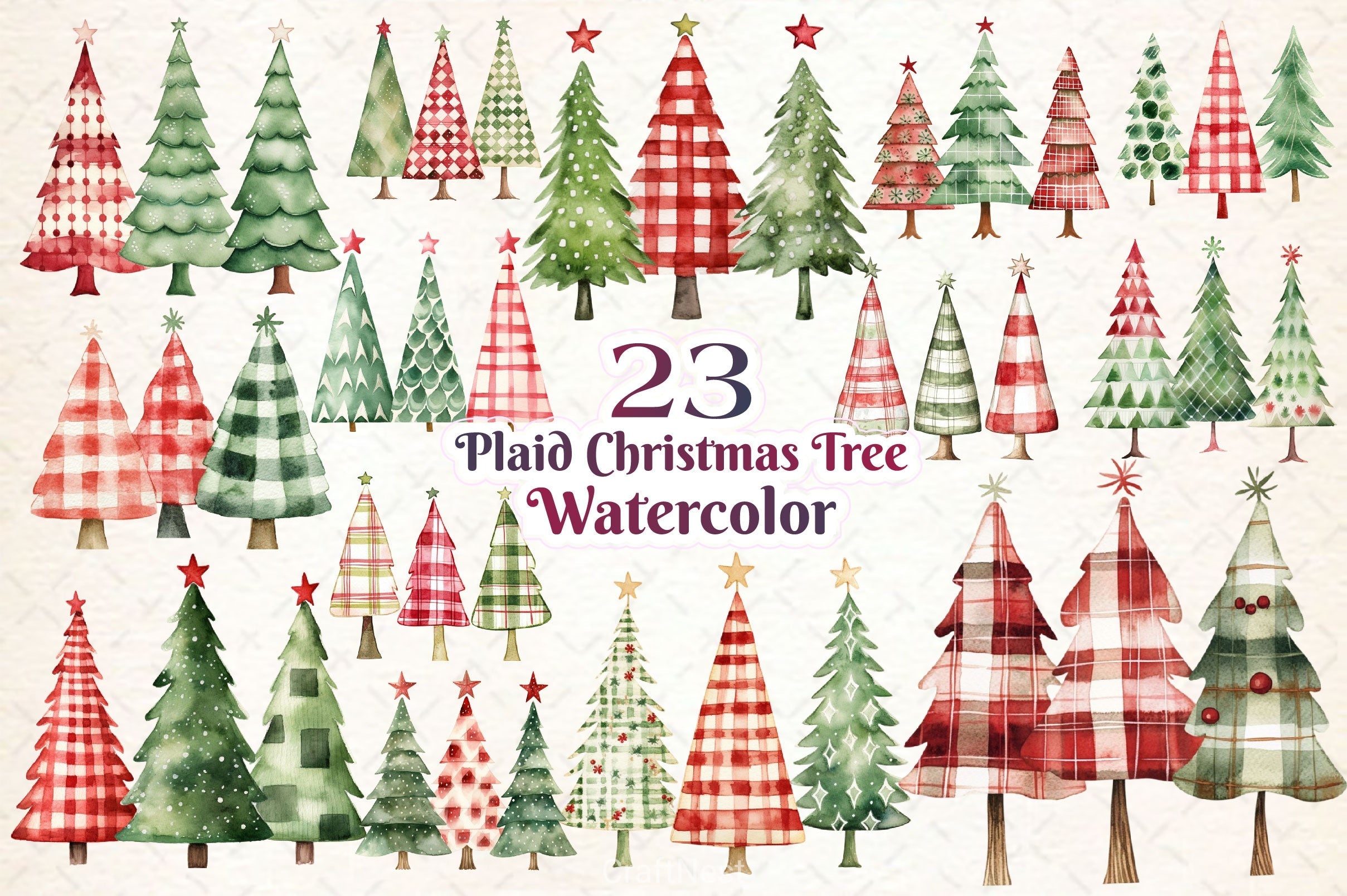 Christmas Tree Clipart Bundle 15
