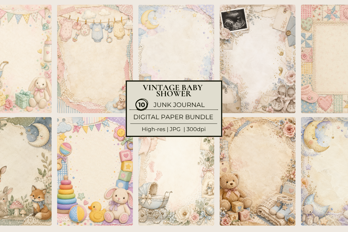 Vintage Baby Shower Junk Journal