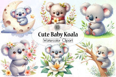 Cute Baby Koala Clipart Bundle - CraftNest - Digital Crafting and Art