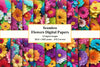 3D Flowers Digital Papers 2