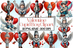 Valentine Cupid Boy Clipart Bundle - CraftNest - Digital Crafting and Art
