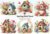 Spring Bird Nest Clipart Bundle