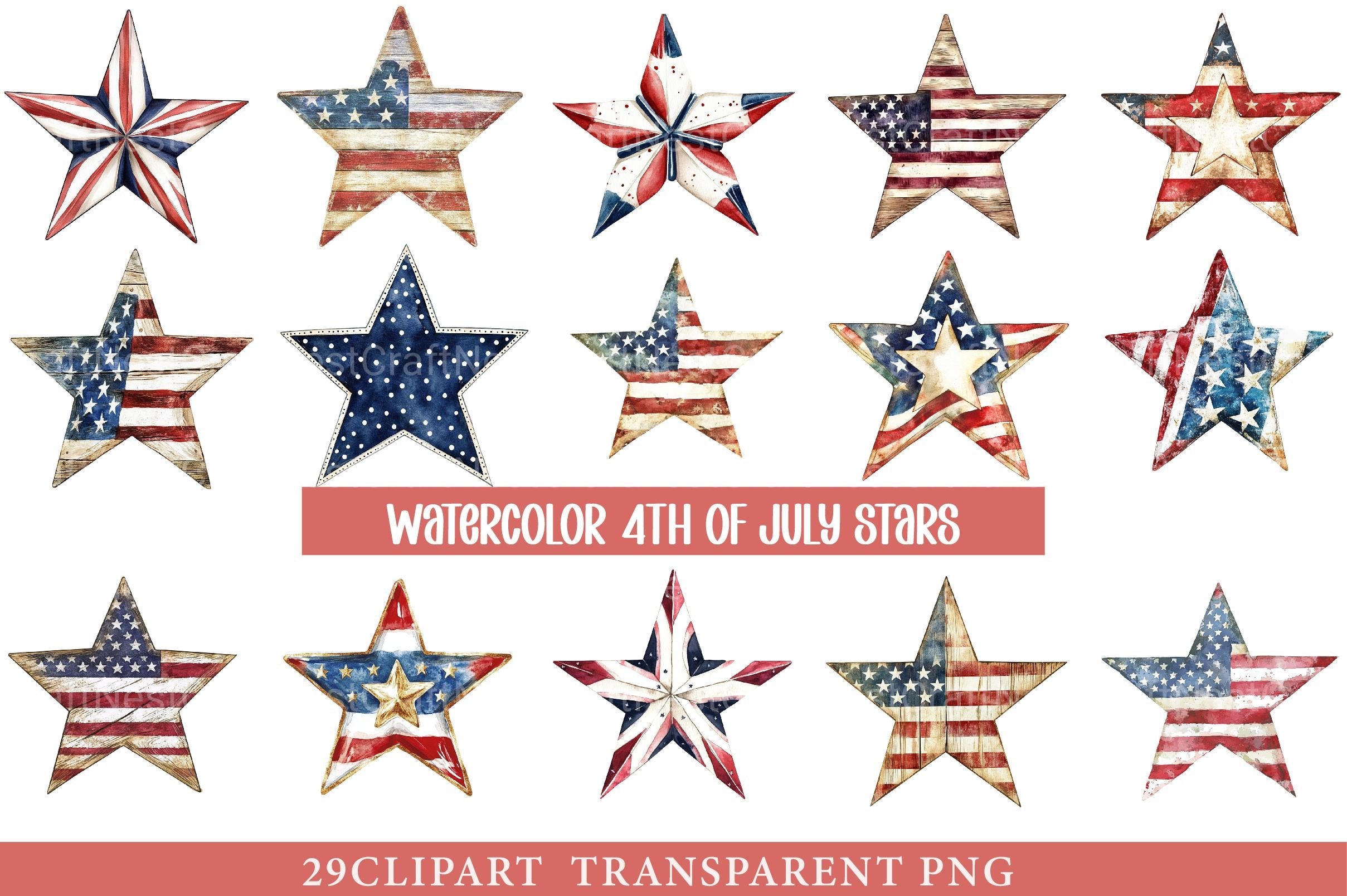 4th of July Stars Clipart