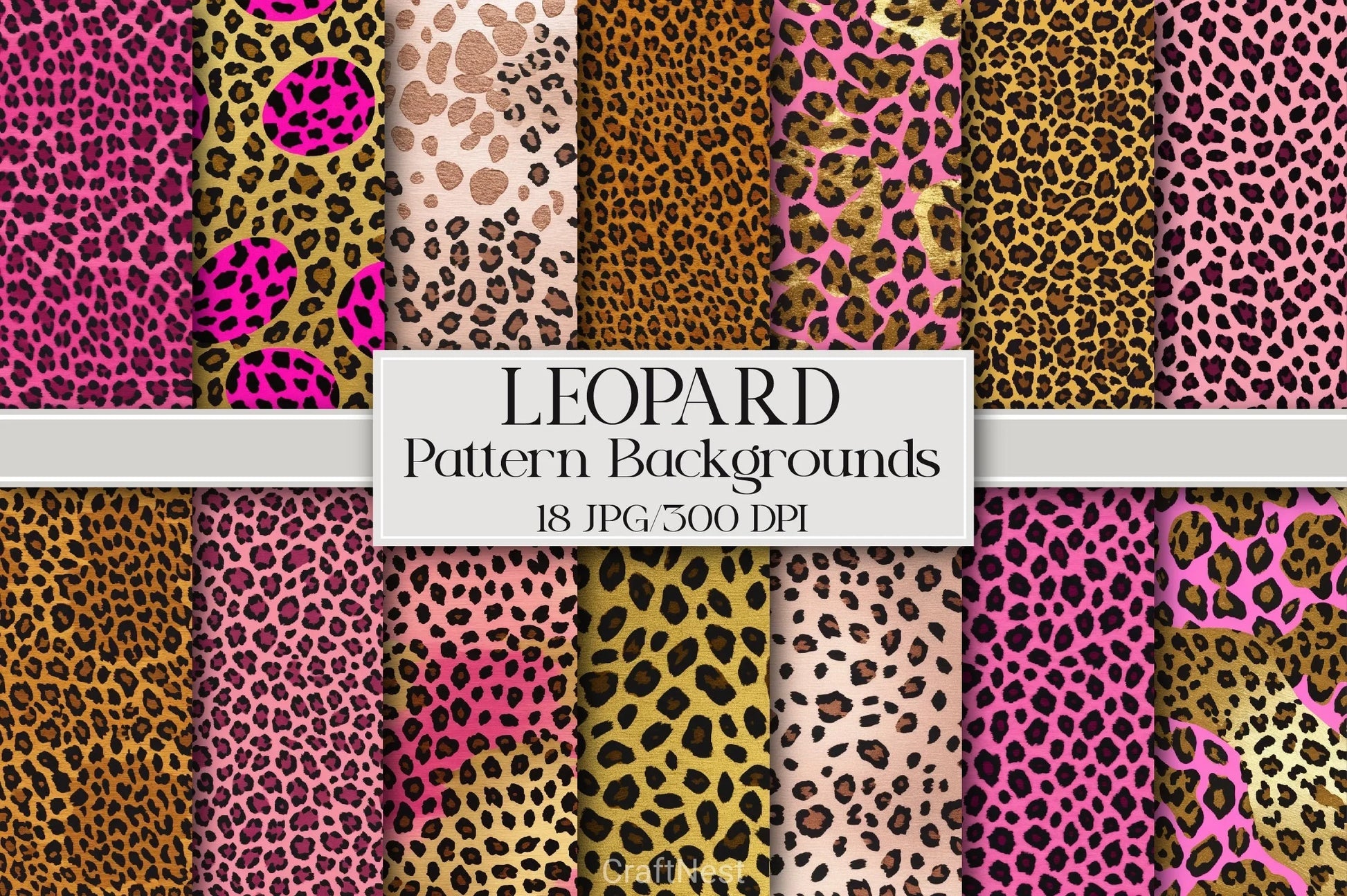 Leopard Pattern Backgrounds Bundle - CraftNest - Digital Crafting and Art