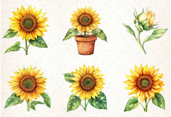 Sunflowers Clipart Bundle - CraftNest - Digital Crafting and Art
