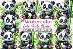 Cute Panda Clipart Bundle - CraftNest - Digital Crafting and Art