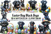 Easter Black Dog Clipart Bundle