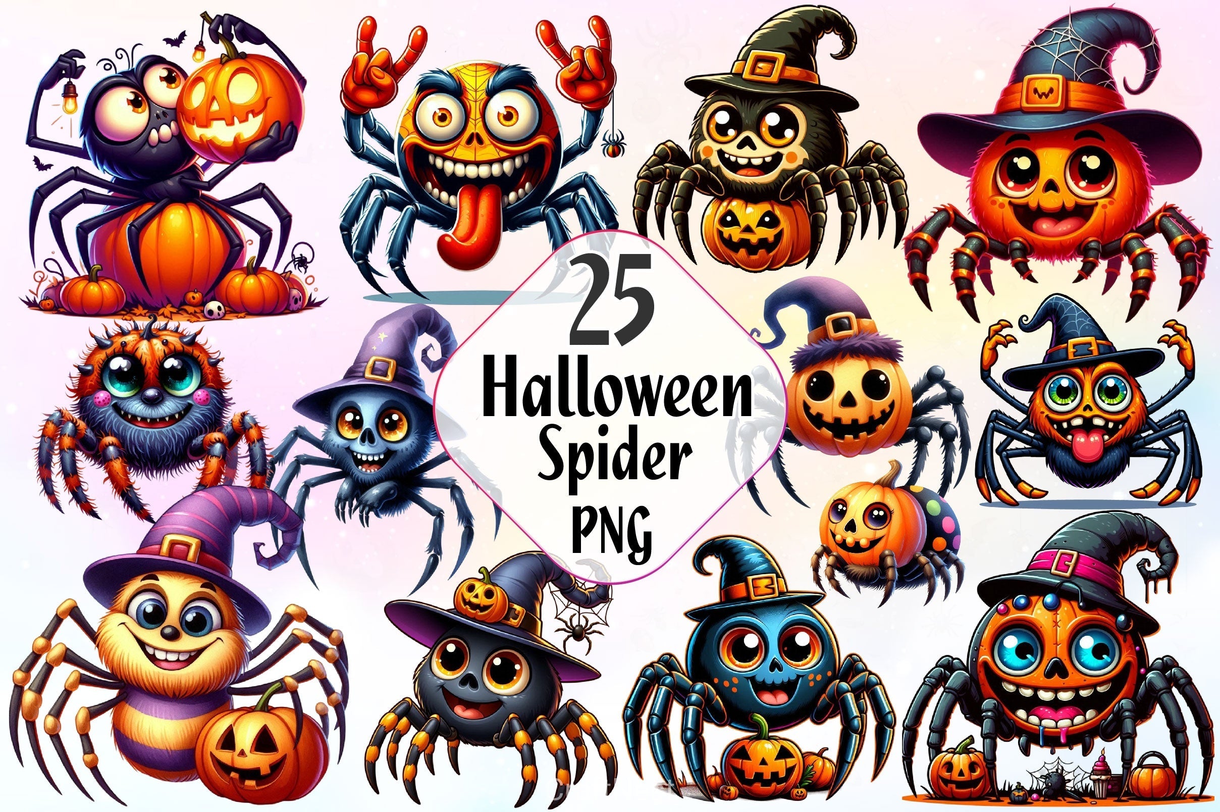 Halloween Spider Clipart Bundle 2