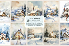 Cosy Winter Junk Journal Papers - CraftNest - Digital Crafting and Art