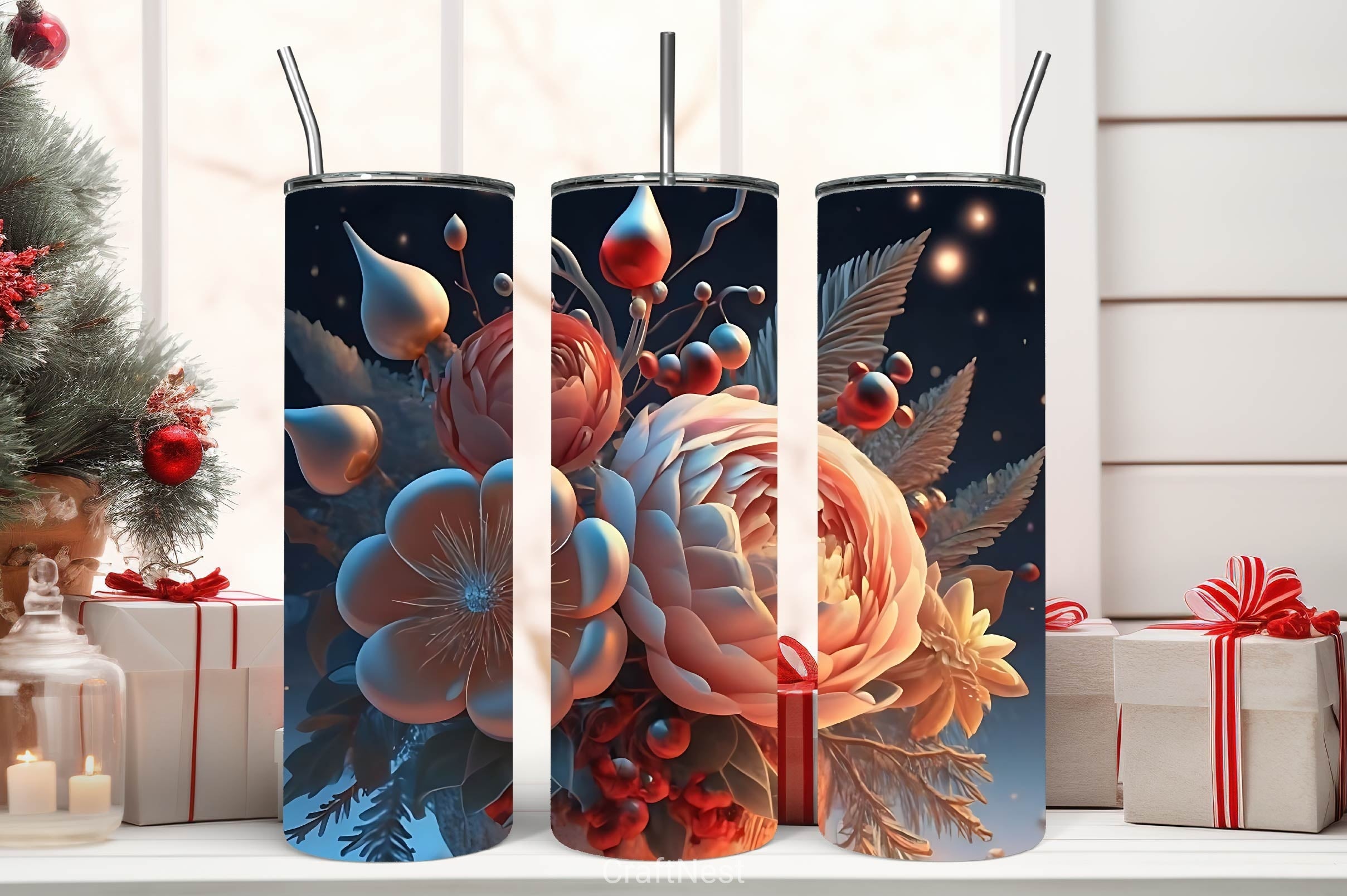 Flower Tumbler Wrap Bundle 22