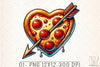 Valentine Heart Pizza Clipart Bundle