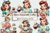 Retro Housewife Coffee Clipart Bundle