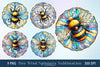 Stained Glass Bee Wind Spinner Clipart Bundle