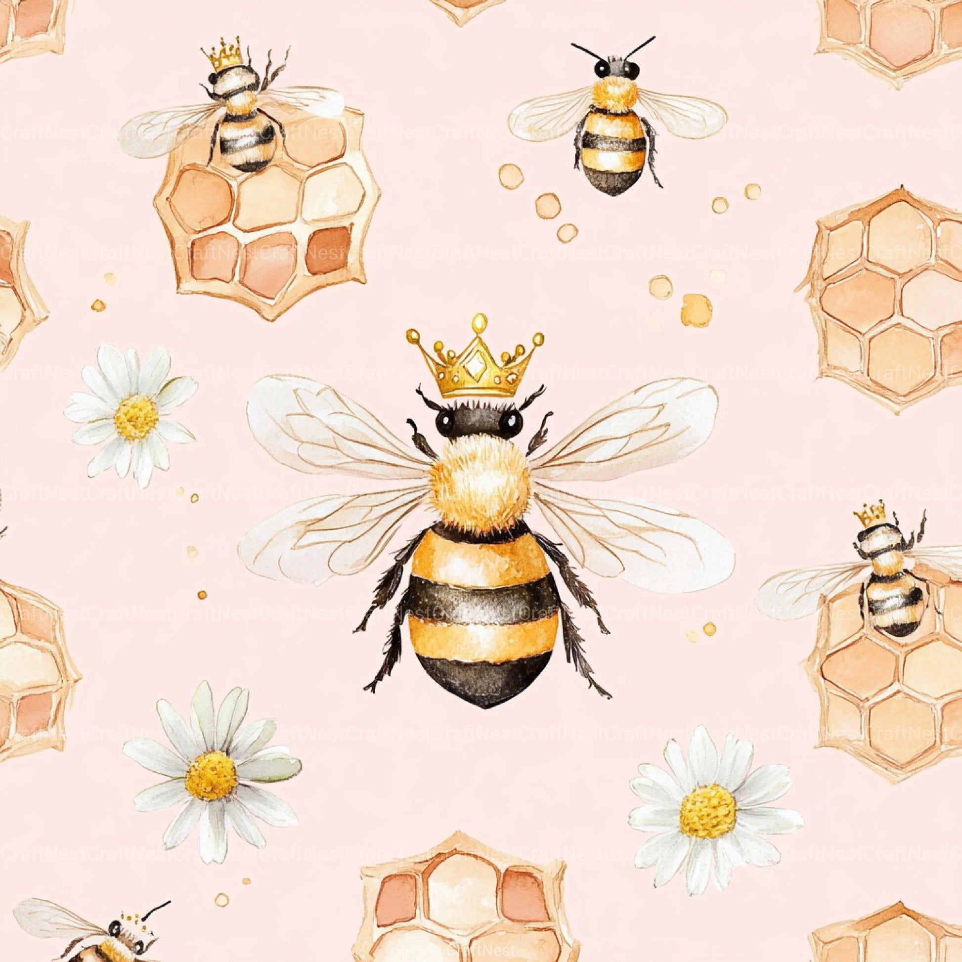 Princess Bee Digital Paper - CraftNest - Digital Crafting and Art