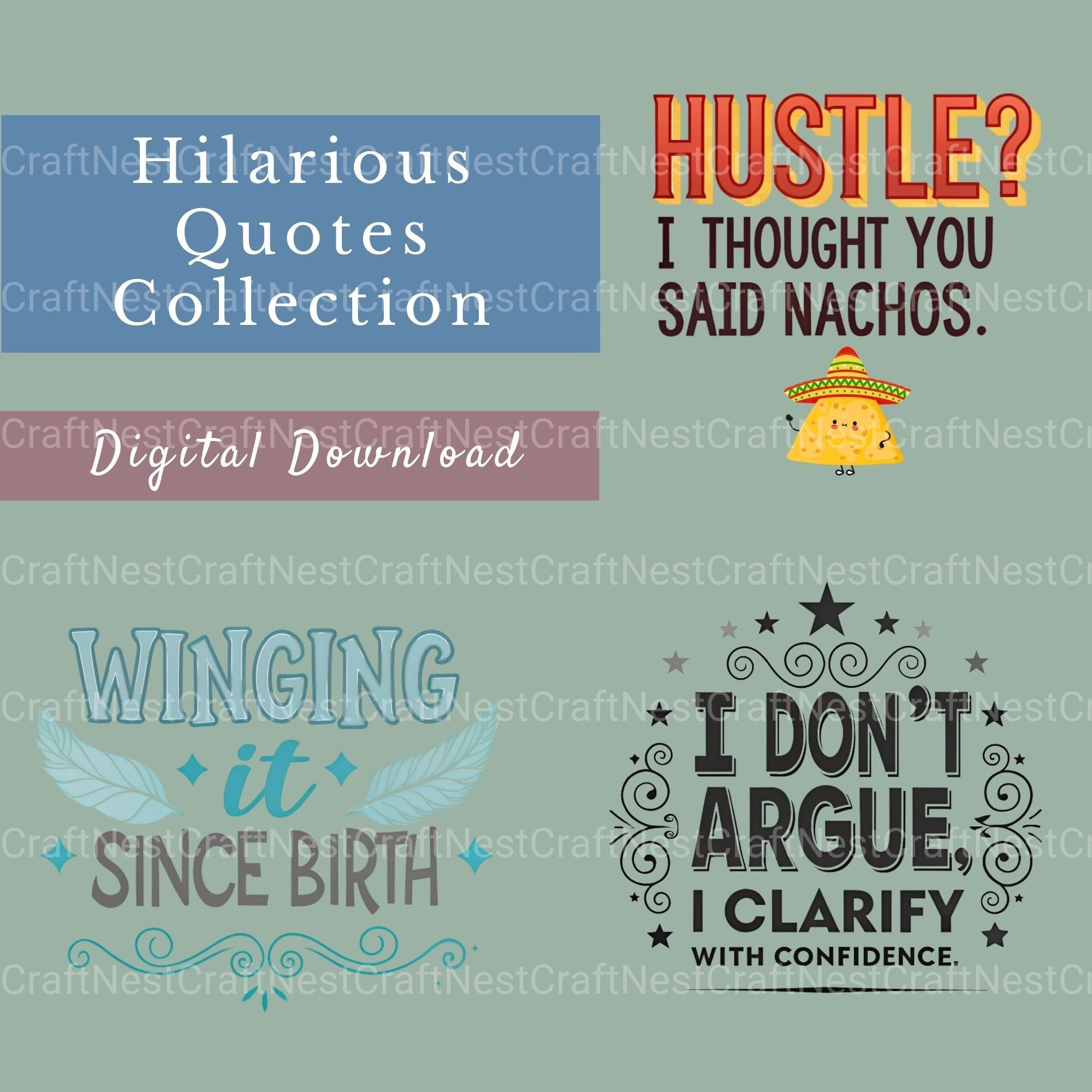 Funny Quotes Clipart Bundle