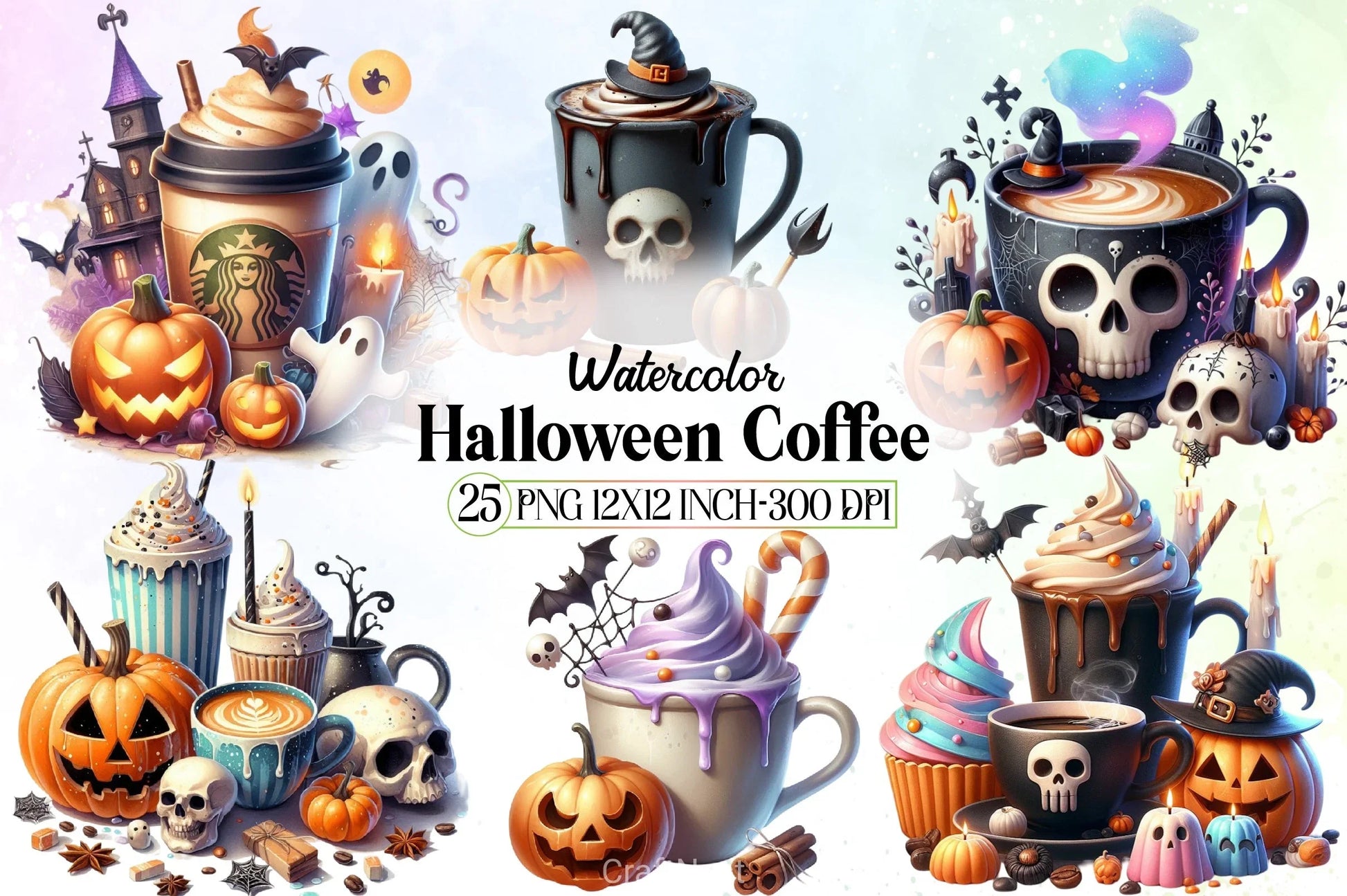 Halloween Coffee Clipart Bundle - CraftNest - Digital Crafting and Art