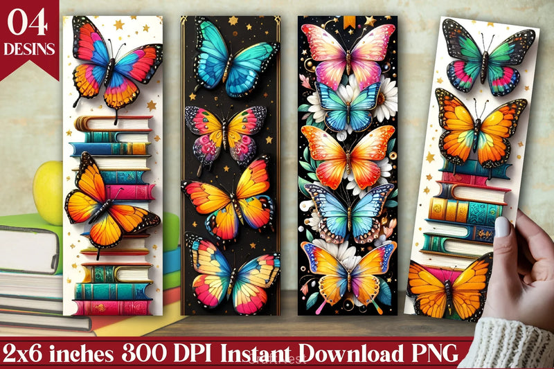 Butterfly Floral Bookmark Journal 3 - CraftNest - Digital Crafting and Art
