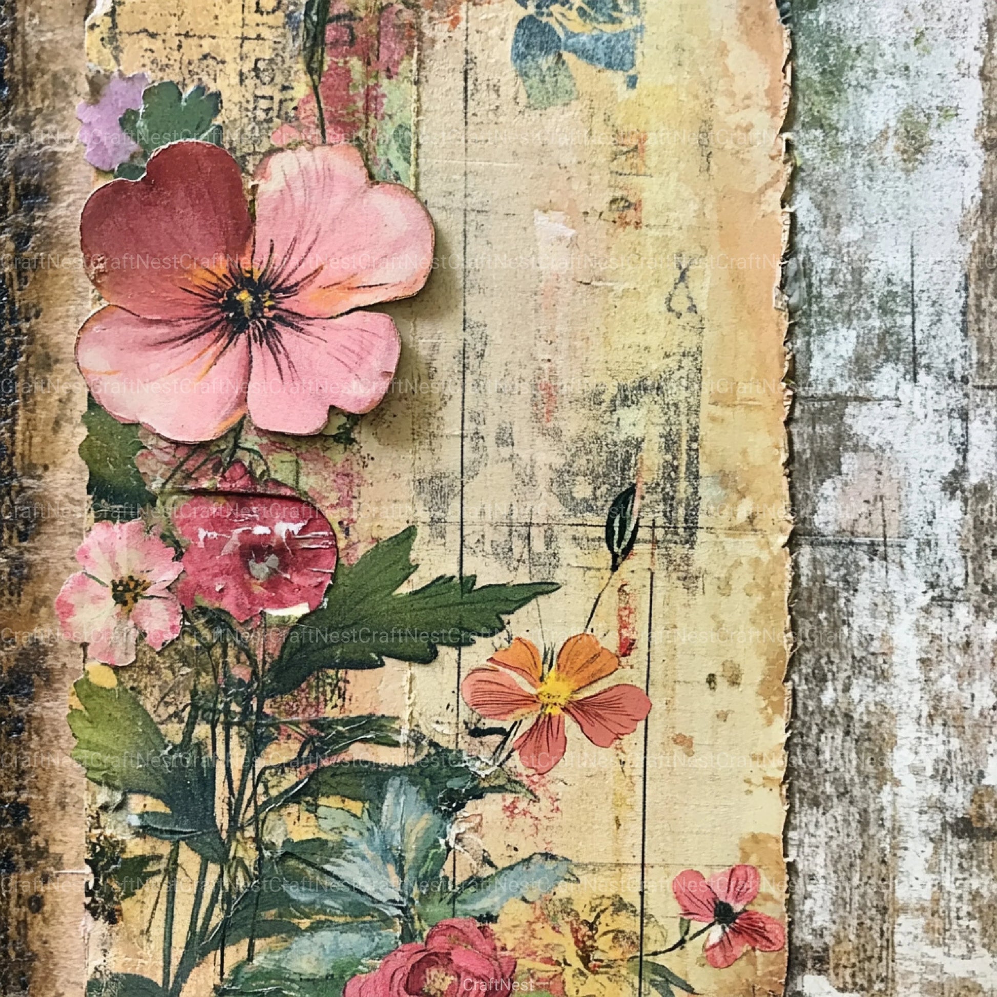 Vintage Floral Collage Clipart Bundle - CraftNest - Digital Crafting and Art