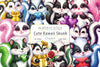 Cute Kawaii Skunk Clipart Bundle 2