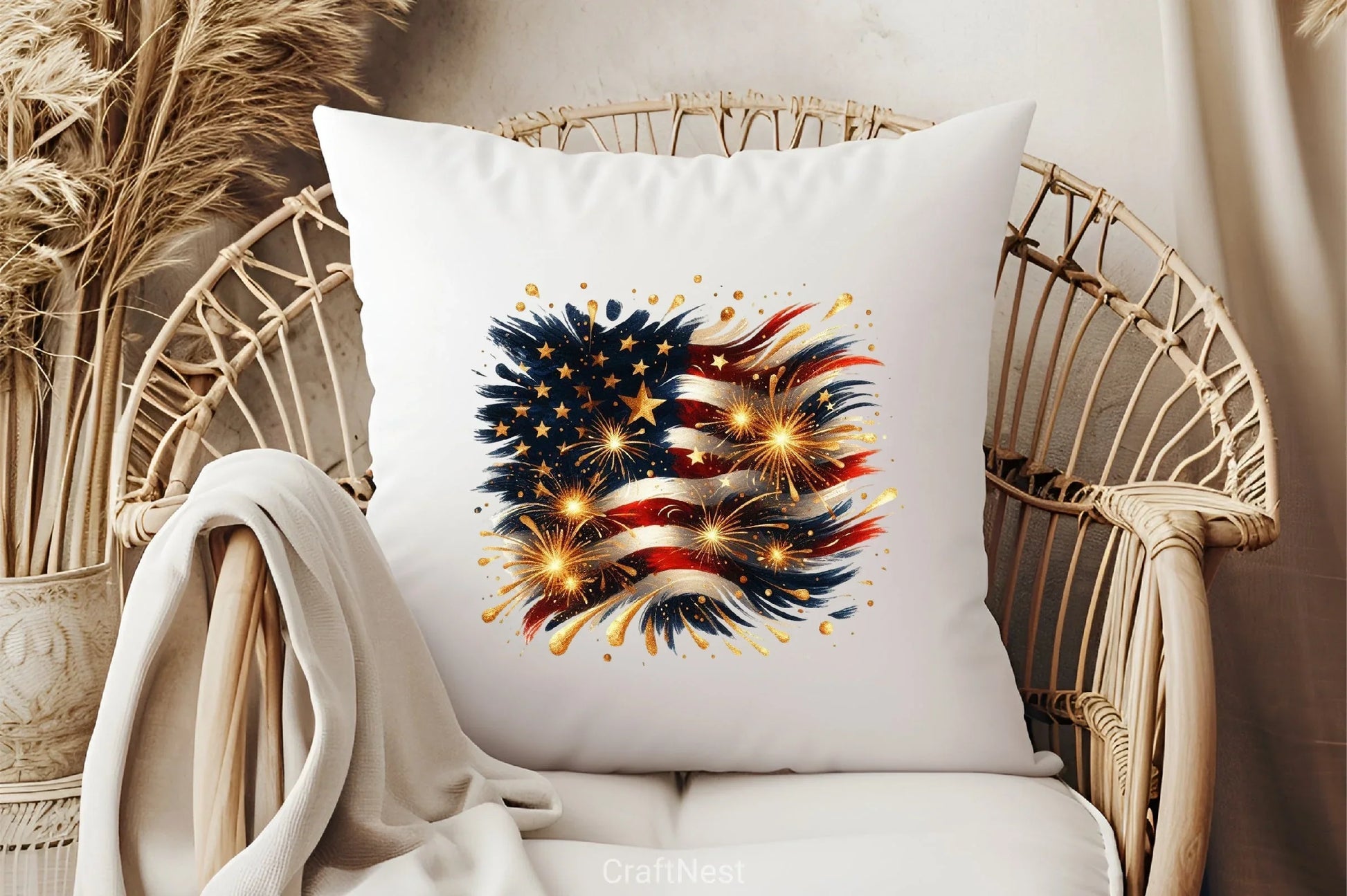 4th of July Brushstroke Clipart Bundle - CraftNest - Digital Crafting and Art