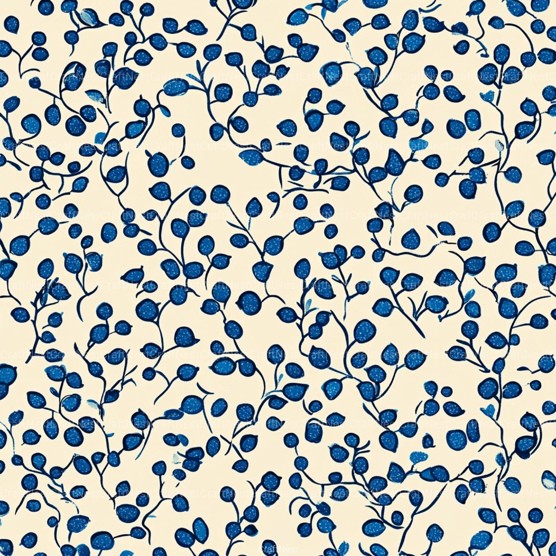 Blueberry Seamless Pattern Papers Digital - CraftNest - Digital Crafting and Art