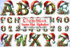 Christmas Santa Hat Alphabet Clipart Bundle