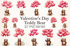 Valentine Teddy Bear Clipart Bundle 2 - CraftNest - Digital Crafting and Art