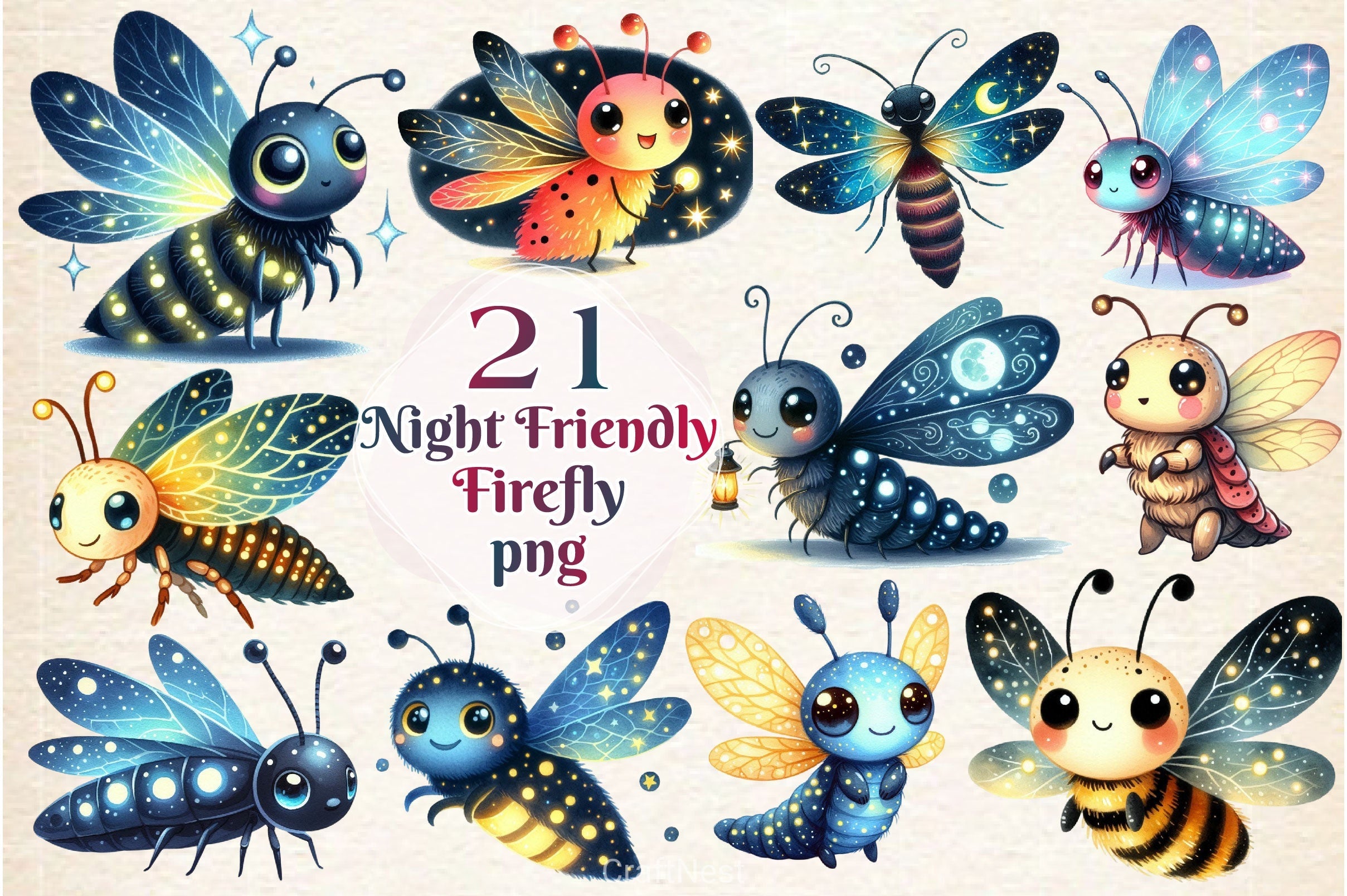 Cute Insects Clipart Bundle