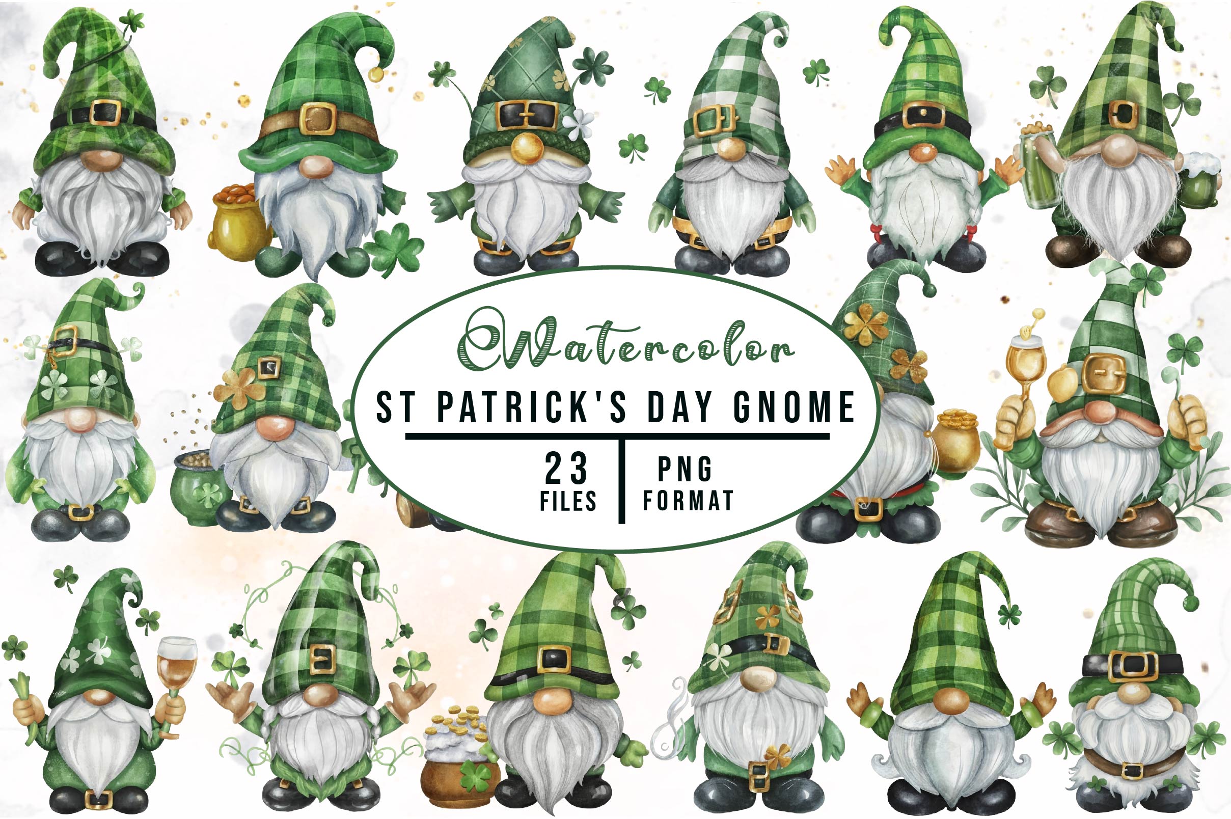 St Patricks Day Gnome Clipart Bundle