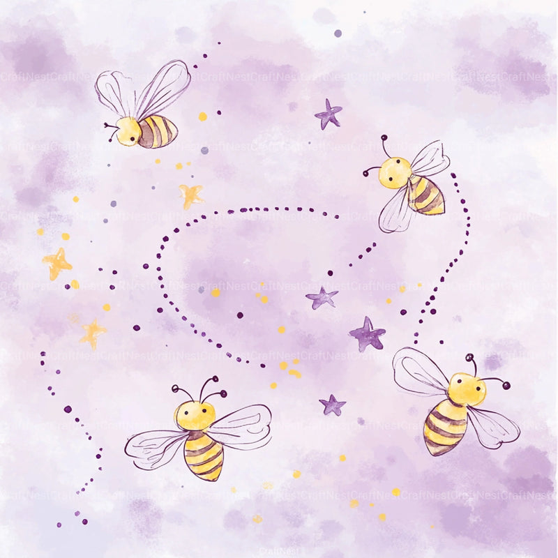 Princess Bee Digital Paper - CraftNest - Digital Crafting and Art