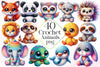 Crochet Animals Clipart Bundle