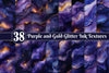 Purple And Gold Glitter Ink Textures