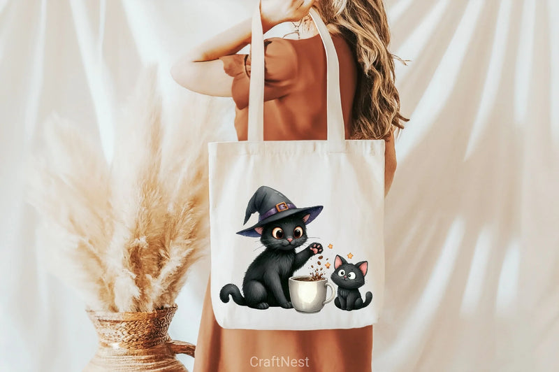 Cat Silhouette Coffee Clipart Bundle - CraftNest - Digital Crafting and Art