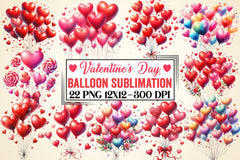Valentine's Day Balloon Clipart Bundle - CraftNest - Digital Crafting and Art