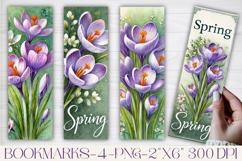 Elegant Crocus Bookmarks for Junk Journals - CraftNest - Digital Crafting and Art