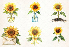 Sunflowers Clipart Bundle - CraftNest - Digital Crafting and Art
