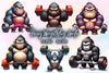 Heavy Weightlifting Gorilla Clipart Bundle 2