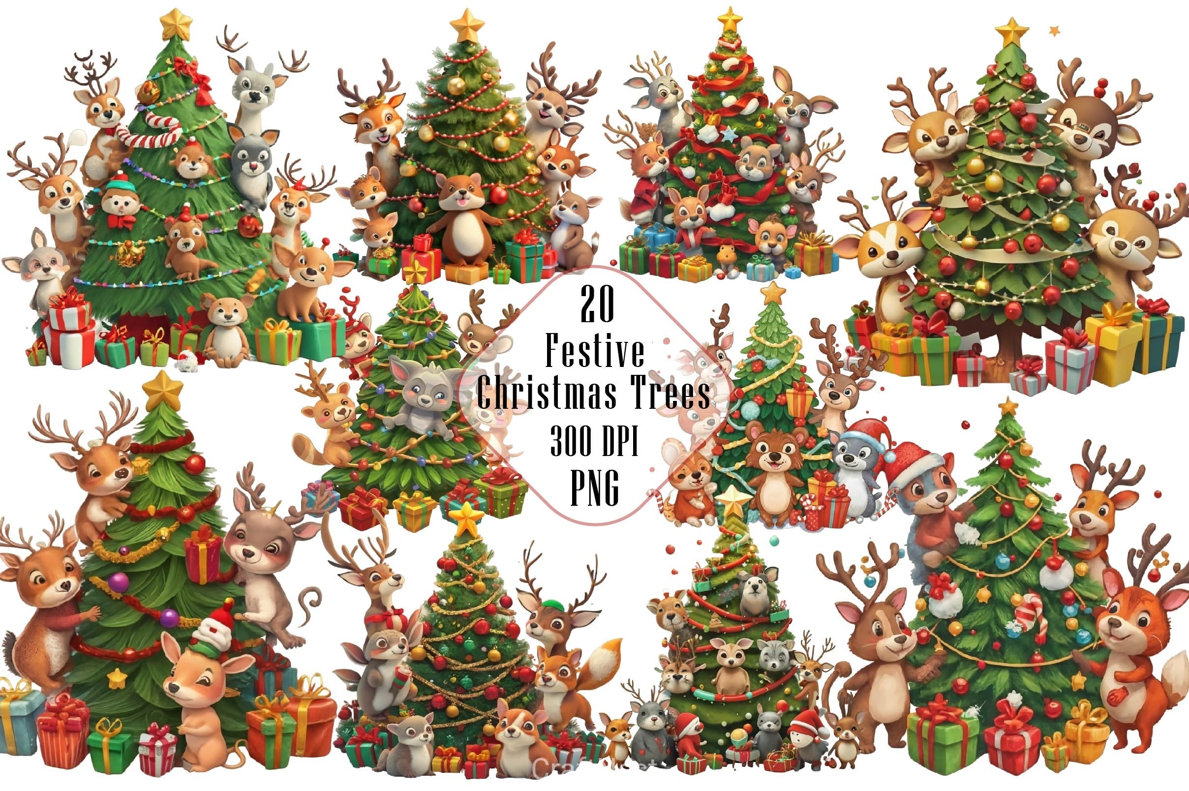 Christmas Tree Clipart Bundle 18