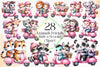 Animal Friends Ride A Scooter Clipart Bundle