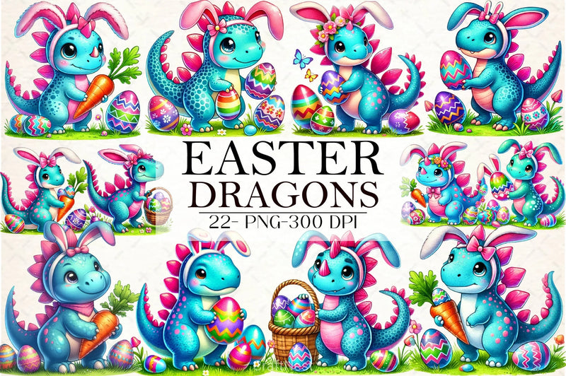 Easter Dragons Clipart Bundle - CraftNest - Digital Crafting and Art