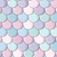 Seamless Pastel Mermaid Scales Pattern Digital Paper - CraftNest - Digital Crafting and Art