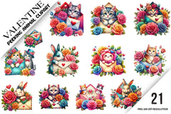 Valentine Peeking Animal Clipart Bundle - CraftNest - Digital Crafting and Art