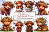 Christmas Highland Cow Clipart Bundle