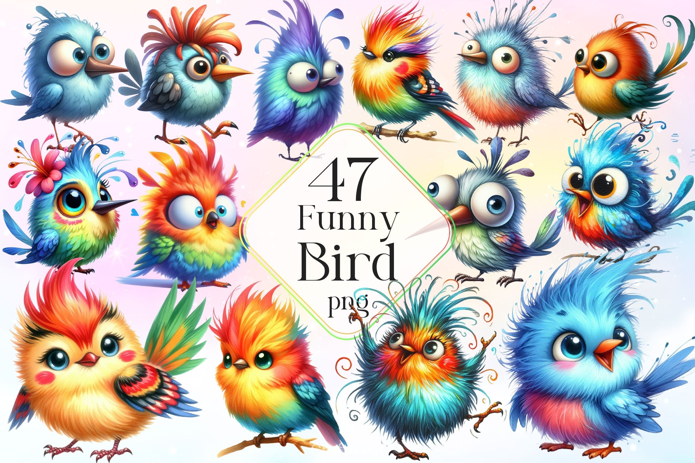 Funny Bird Clipart Bundle 5