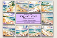Beach Scenes Background Papers - CraftNest - Digital Crafting and Art